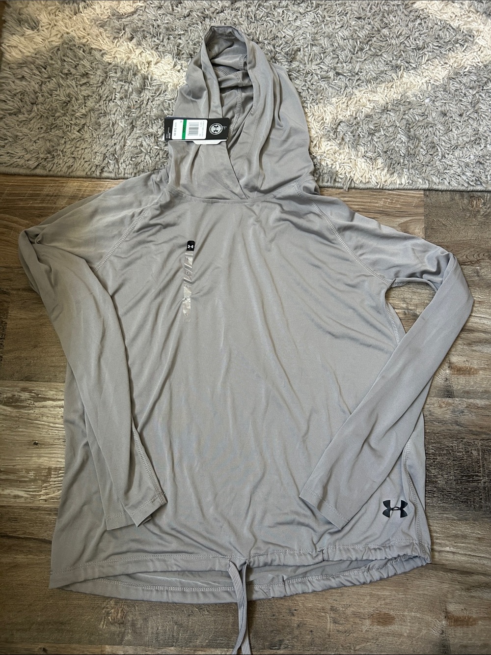 NWT Under Armour Womens Hooded Pullover - Light Gray large